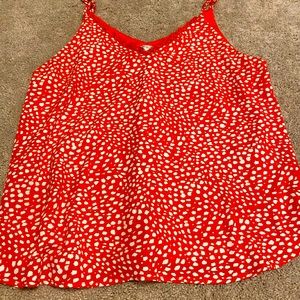 She+Sky red and white polka dot tank